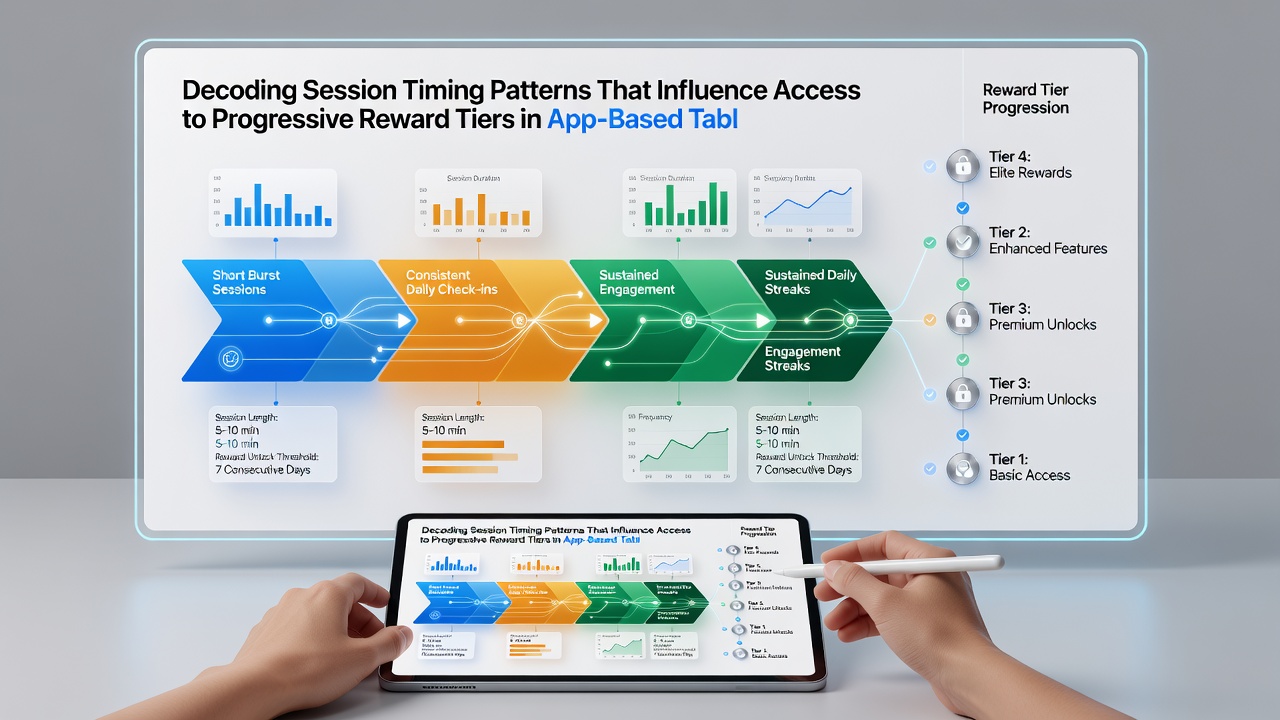Data visualization showing timing pattern correlations with reward tier progression in mobile table simulations