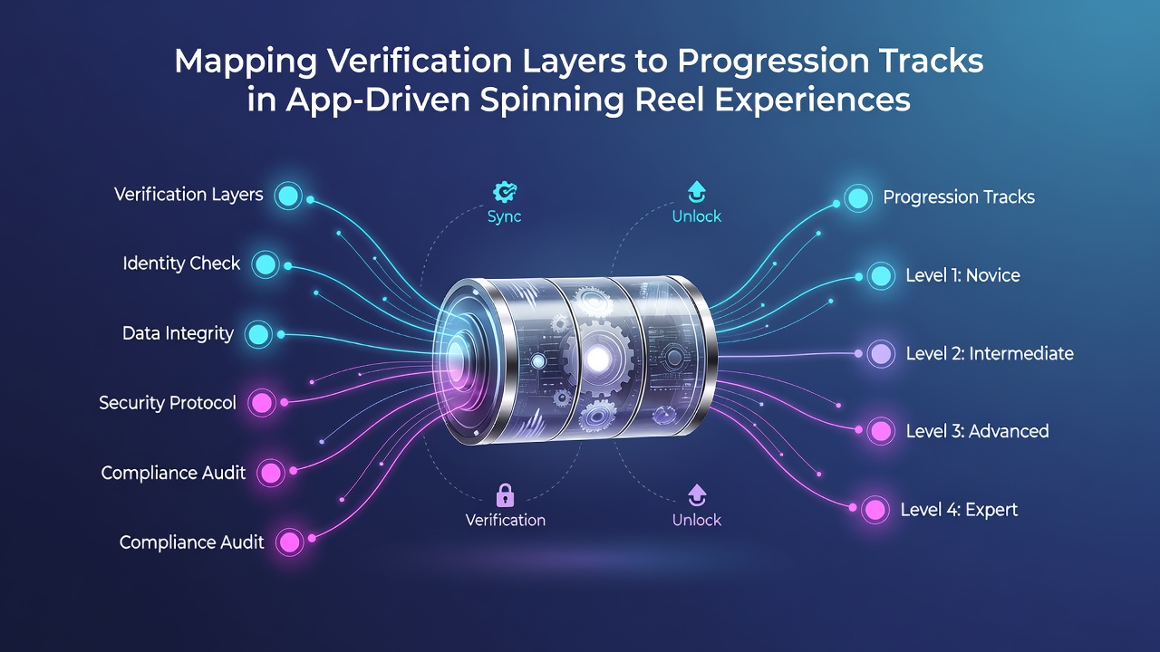 Dashboard view of a casino app displaying mapped verification status bars aligned with user progression levels and reward icons